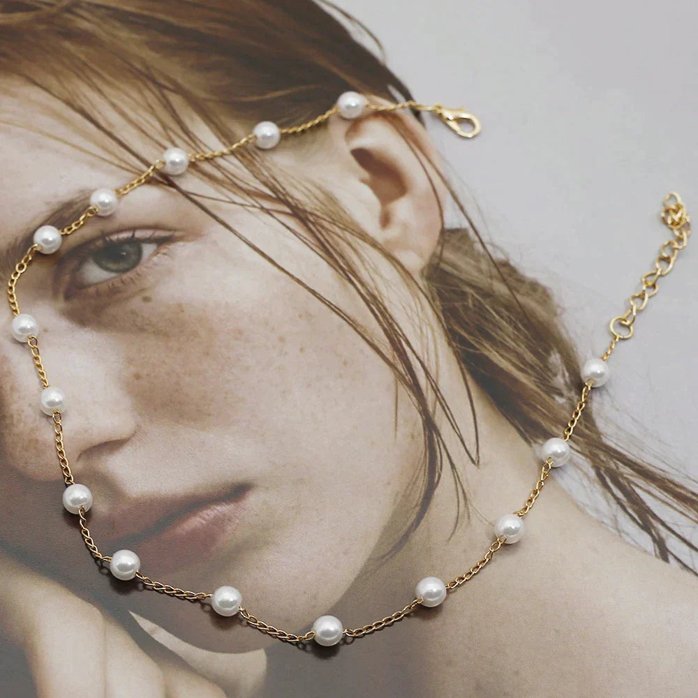 Malý zlatý perlový náhrdelník